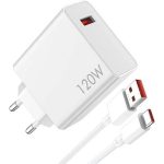 شارژر دیواری شیائومی مدل 120 وات دو پین به همراه کابل تایپ سی
